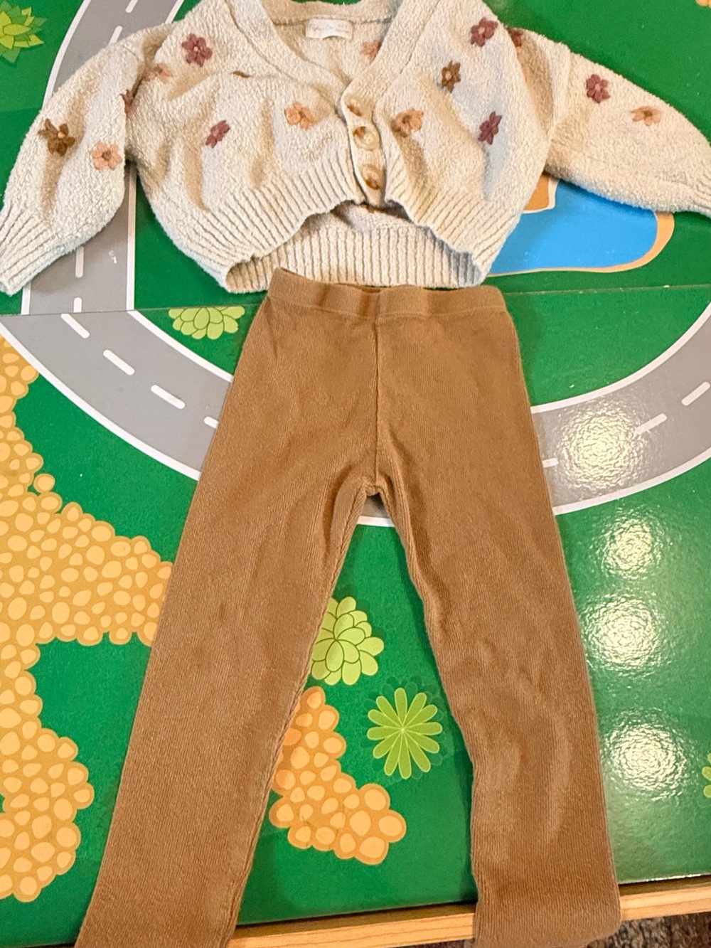 Rylee + Cru Brown Ribbed Knit Leggings